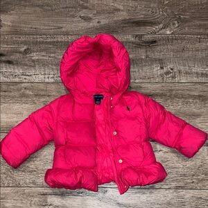 Ralph Lauren Pink Hooded Puffer Jacket 2T 24 months